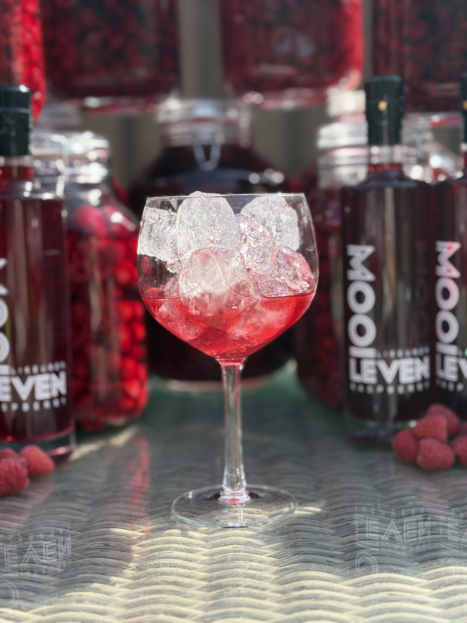 Frambozen spritz laagje Frambozenlikeur
